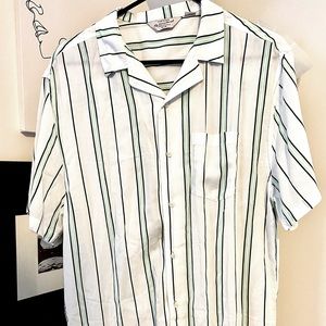 Cotton on mint and black striped button down